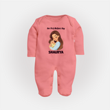 Our First Mother’s Day Baby Full body suit Set – Mom & Baby Bond Outfit - PEACH - New Born (Chest 7.5")