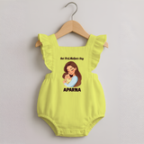 Our First Mother’s Day Baby ROMPER  FROCK Set – Mom & Baby Bond Outfit - PASTEL YELLOW - 0 - 3 Months Old (Chest 19")