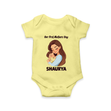 Our First Mother’s Day Baby ROMPER  – Mom & Baby Bond Outfit - PASTEL YELLOW - New Born (Chest 14")
