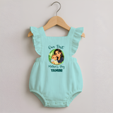 Our First Mother’s Day Personalized Baby ROMPER FROCK – Custom Name Outfit (Illustrated Design) - MINT GREEN - 0 - 3 Months Old (Chest 19")