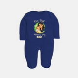Our First Mother’s Day Personalized Baby FULL BODY SUIT – Custom Name Outfit (Illustrated Design) - NAVY BLUE - New Born (Chest 7.5")