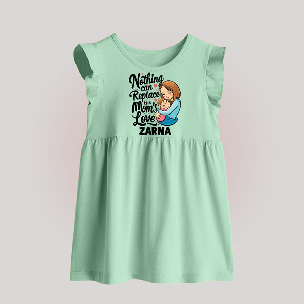 Nothing Can Replace Mom’s Love Personalized Baby BABY FROCK – Custom Name Outfit - MINT GREEN - 0 - 3 Months Old (Chest 17")