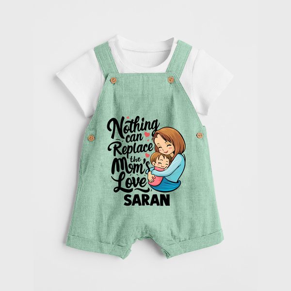 Nothing Can Replace Mom’s Love Personalized Baby DUNGAREESet – Custom Name Outfit - MINT GREEN - 0 - 5 Months Old (Chest 18")