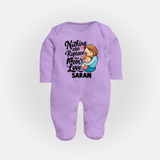 Nothing Can Replace Mom’s Love Personalized Baby FULL BODY SUIT – Custom Name Outfit - LILAC - New Born (Chest 7.5")