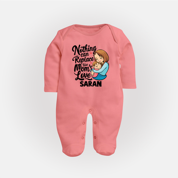 Nothing Can Replace Mom’s Love Personalized Baby FULL BODY SUIT – Custom Name Outfit - PEACH - New Born (Chest 7.5")