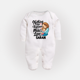Nothing Can Replace Mom’s Love Personalized Baby FULL BODY SUIT – Custom Name Outfit - WHITE - New Born (Chest 7.5")