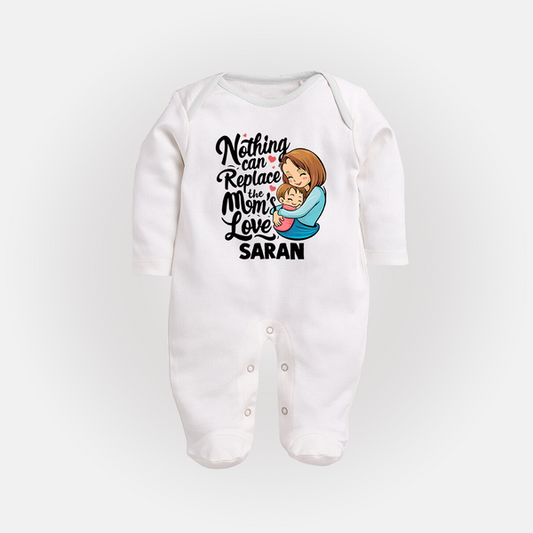 Nothing Can Replace Mom’s Love Personalized Baby FULL BODY SUIT – Custom Name Outfit - WHITE - New Born (Chest 7.5")