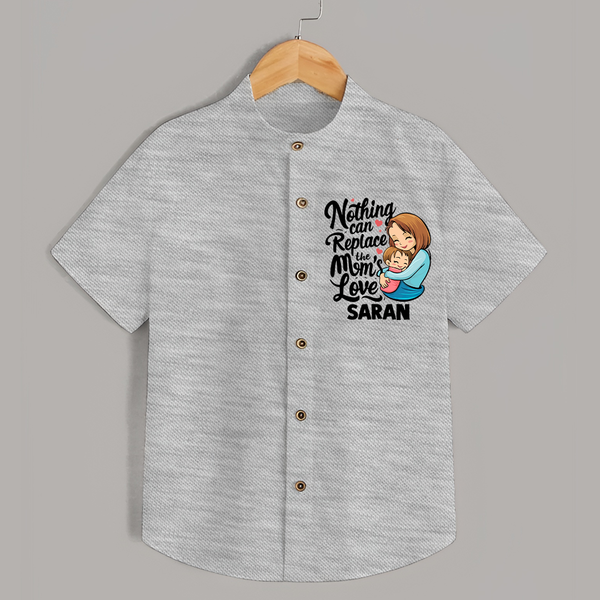 Nothing Can Replace Mom’s Love Personalized Baby SHIRT – Custom Name Outfit - GREY - 0 - 6 Months Old (Chest 23")