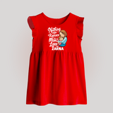 Nothing Can Replace Mom’s Love Personalized Baby BABY FROCK – Custom Name Outfit - RED - 0 - 3 Months Old (Chest 17")