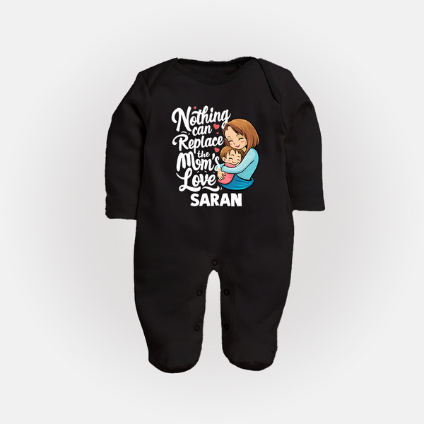 Nothing Can Replace Mom’s Love Personalized Baby FULL BODY SUIT – Custom Name Outfit - BLACK - New Born (Chest 7.5")