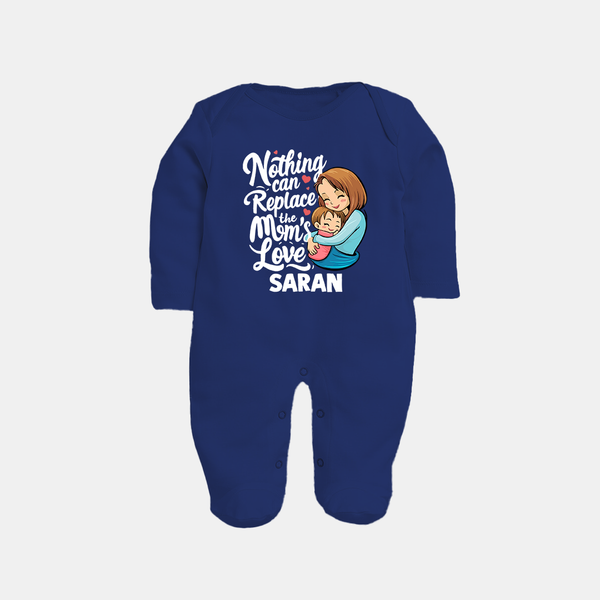 Nothing Can Replace Mom’s Love Personalized Baby FULL BODY SUIT – Custom Name Outfit - NAVY BLUE - New Born (Chest 7.5")
