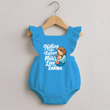 Nothing Can Replace Mom’s Love Personalized Baby ROMPER FROCK – Custom Name Outfit - SKY BLUE - 0 - 3 Months Old (Chest 19")