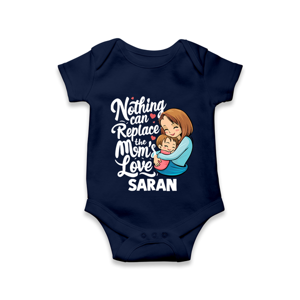 Nothing Can Replace Mom’s Love Personalized Baby ROMPER Set – Custom Name Outfit - NAVY BLUE - New Born (Chest 14")
