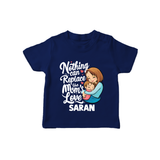 Nothing Can Replace Mom’s Love Personalized Baby T-SHIRT – Custom Name Outfit - NAVY BLUE - 0-5 Months Old (Chest 17")