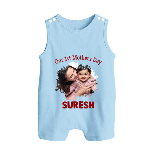 Our 1st Mother’s Day Personalized Baby BUTTON ROMPERSet – Custom Photo & Name Outfit