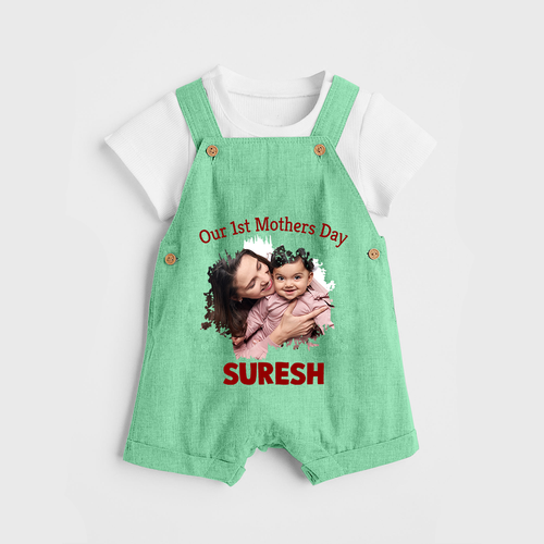 Our 1st Mother’s Day Personalized Baby DUNGAREESet – Custom Photo & Name Outfit