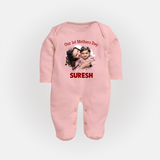 Our 1st Mother’s Day Personalized Baby FULL BODY SUIT – Custom Photo & Name Outfit - BABY PINK - New Born (Chest 7.5")