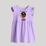 Our First Mother’s Day Together Personalized Baby BABY FROCK – Custom Photo & Name Outfit - LILAC - 0 - 3 Months Old (Chest 17")
