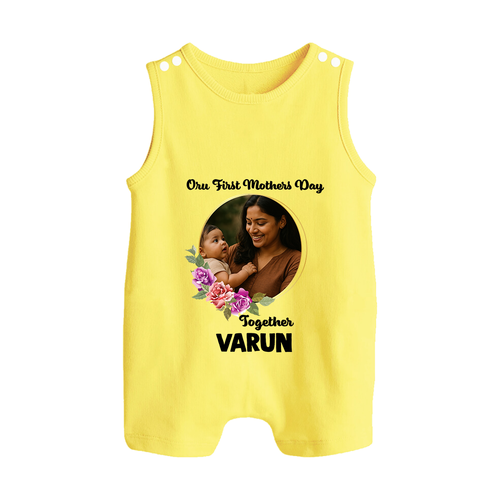 Our First Mother’s Day Together Personalized Baby BUTTON ROMPERSet – Custom Photo & Name Outfit
