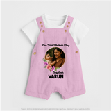 Our First Mother’s Day Together Personalized Baby DUNGAREESet – Custom Photo & Name Outfit - BABY PINK - 0 - 5 Months Old (Chest 18")