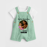 Our First Mother’s Day Together Personalized Baby DUNGAREESet – Custom Photo & Name Outfit - MINT GREEN - 0 - 5 Months Old (Chest 18")