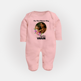 Our First Mother’s Day Together Personalized Baby FULL BODY SUIT – Custom Photo & Name Outfit - BABY PINK - New Born (Chest 7.5")