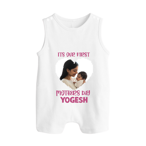 It’s Our First Mother’s Day Personalized Baby BUTTON ROMPERSet – Custom Name & Photo Outfit