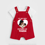 It’s Our First Mother’s Day Personalized Baby DUNGAREESet – Custom Name & Photo Outfit - RED - 0 - 5 Months Old (Chest 18")
