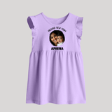 Proud New Mom Personalized Baby BABY FROCK – Custom Photo & Name Outfit - LILAC - 0 - 3 Months Old (Chest 17")