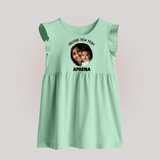 Proud New Mom Personalized Baby BABY FROCK – Custom Photo & Name Outfit - MINT GREEN - 0 - 3 Months Old (Chest 17")