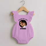 Proud New Mom Personalized Baby ROMPER FROCK – Custom Photo & Name Outfit - BABY PINK - 0 - 3 Months Old (Chest 19")