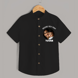 Proud New Mom Personalized Baby SHIRT – Custom Photo & Name Outfit - BLACK - 0 - 6 Months Old (Chest 23")
