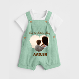 Our First Mother’s Day Personalized Baby DUNGAREESet – Minimal Heart Photo Design (Custom Name) - MINT GREEN - 0 - 5 Months Old (Chest 18")