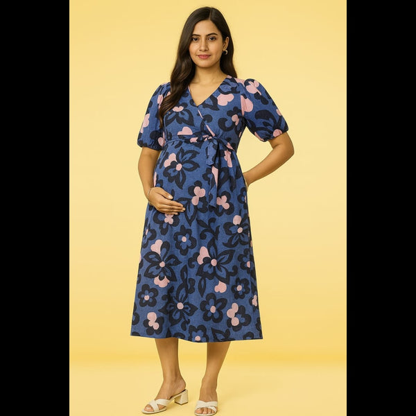 Indigo Garden Wrap Maternity Wear