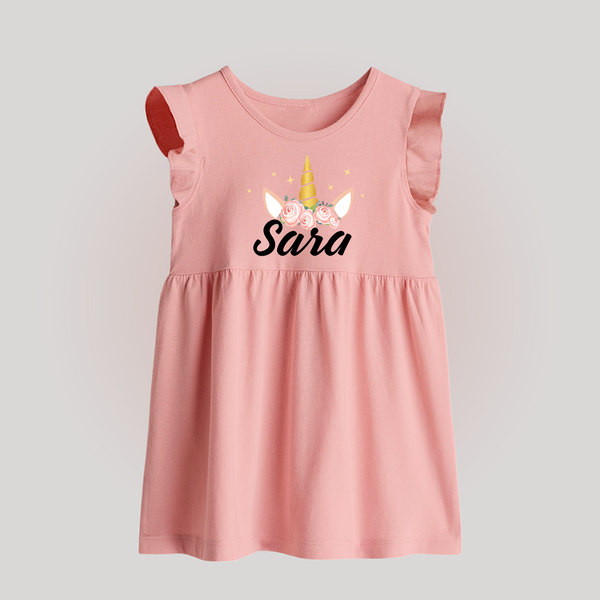 My Name My Style Baby Frock | Baby Outfit with Personalized Print - BABY PINK - 0 - 3 Months Old (Chest 17")