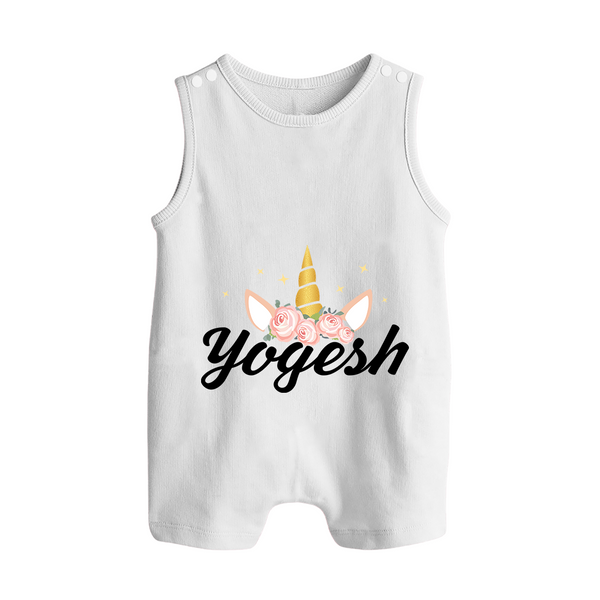 My Name My Style Romper Suit / Sleeveless Romper | Baby Outfit with Personalized Print - WHITE - 0 - 5 Months Old (Chest 18")