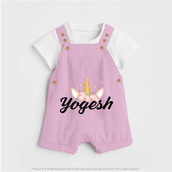 My Name My Style Dungaree Set | Baby Outfit with Personalized Print - BABY PINK - 0 - 5 Months Old (Chest 18")