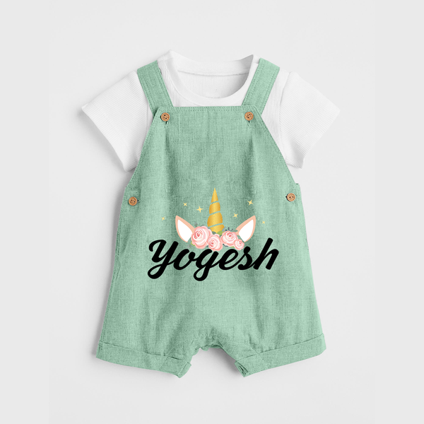 My Name My Style Dungaree Set | Baby Outfit with Personalized Print - MINT GREEN - 0 - 5 Months Old (Chest 18")