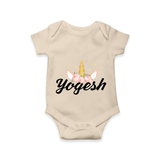 Customized Name Printed Romper For Babies - IVORY - 0 - 3 Months Old (Chest 16")