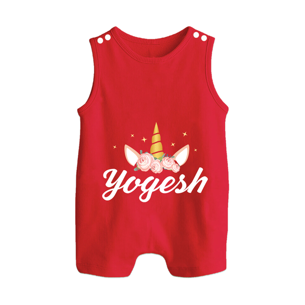 My Name My Style Romper Suit / Sleeveless Romper | Baby Outfit with Personalized Print - RED - 0 - 5 Months Old (Chest 18")
