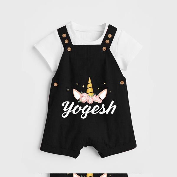 My Name My Style Dungaree Set | Baby Outfit with Personalized Print - BLACK - 0 - 5 Months Old (Chest 18")
