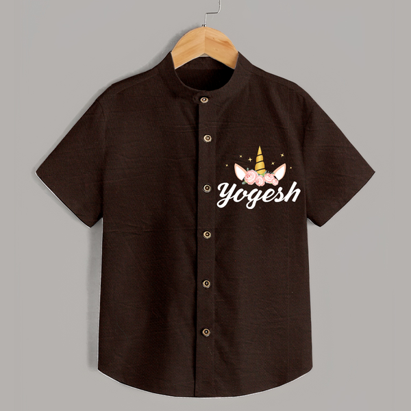 My Name My Style Shirt | Baby Outfit with Personalized Print - CHOCOLATE BROWN - 0 - 6 Months Old (Chest 23")