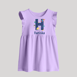 Soft Cotton Name Baby Frock | Designed Just for Your Baby - LILAC - 0 - 3 Months Old (Chest 17")