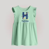 Soft Cotton Name Baby Frock | Designed Just for Your Baby - MINT GREEN - 0 - 3 Months Old (Chest 17")