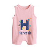 Soft Cotton Name Romper Suit / Sleeveless Romper | Designed Just for Your Baby - BABY PINK - 0 - 5 Months Old (Chest 18")
