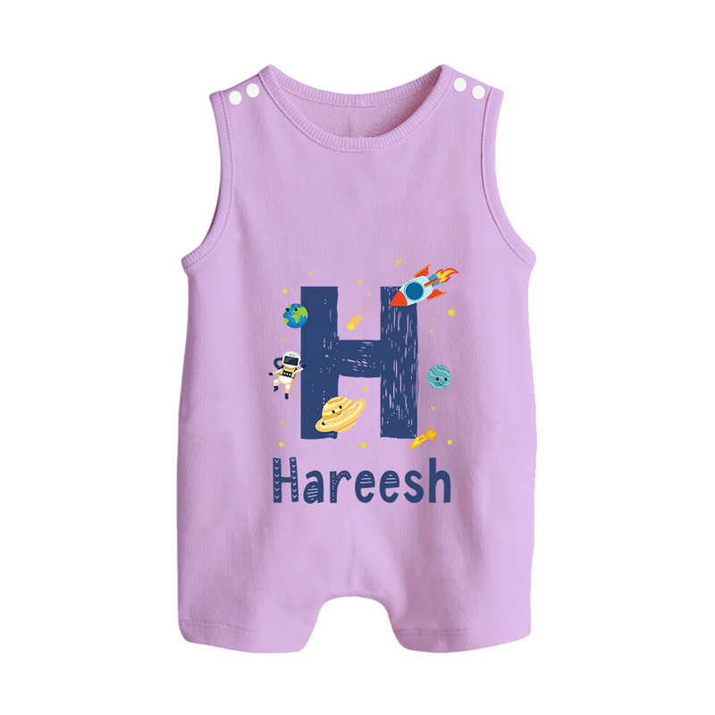 Soft Cotton Name Romper Suit / Sleeveless Romper | Designed Just for Your Baby - LILAC - 0 - 5 Months Old (Chest 18")