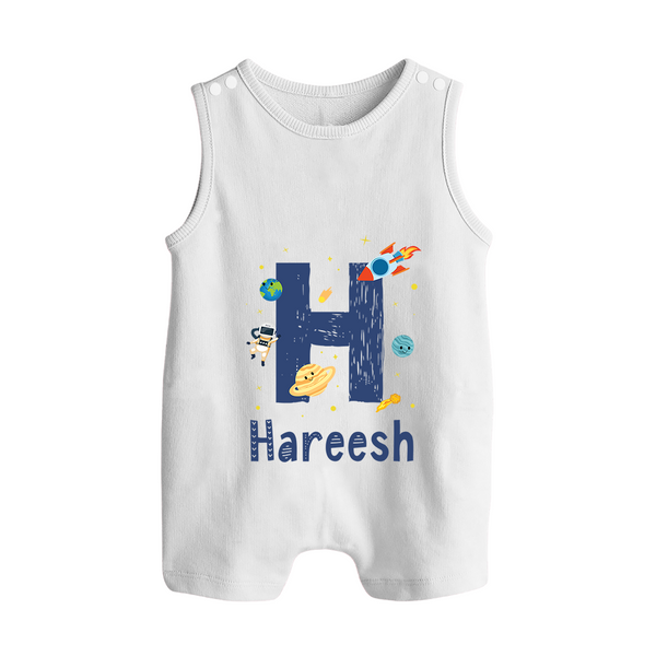 Soft Cotton Name Romper Suit / Sleeveless Romper | Designed Just for Your Baby - WHITE - 0 - 5 Months Old (Chest 18")