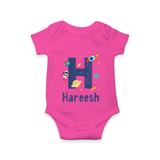 Custom-Made Baby Romper Outfits for Names Starting with 'H' - HOT PINK - 0 - 3 Months Old (Chest 16")