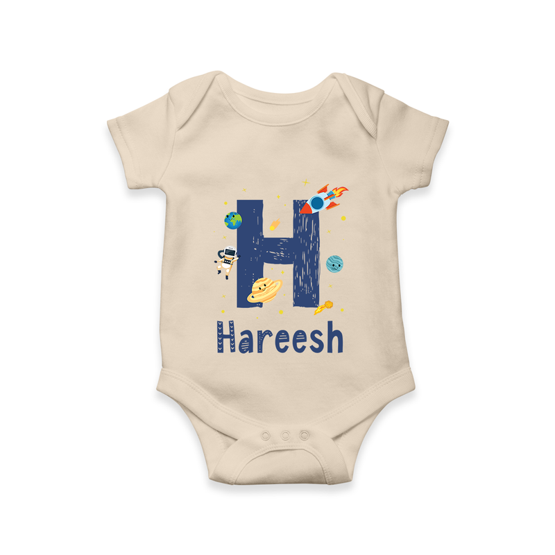 Custom-Made Baby Romper Outfits for Names Starting with 'H' - IVORY - 0 - 3 Months Old (Chest 16")