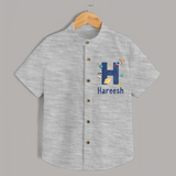 Soft Cotton Name Shirt | Designed Just for Your Baby - GREY - 0 - 6 Months Old (Chest 23")